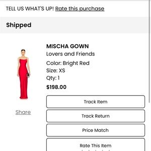 Lovers + Friends Bright Red Strapless Gown